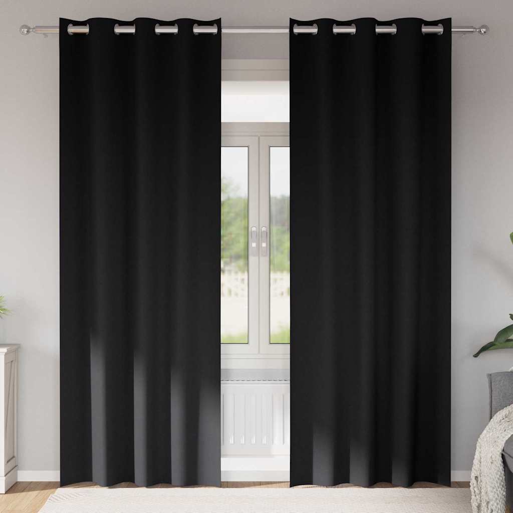 Tende oscuranti VidaXL con anelli 2 pezzi nere 260 x 140 cm