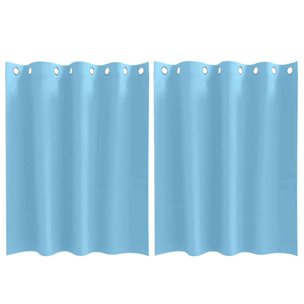 Vidaxl cortinas opacas con anillas 2 piezas azul claro 140 x 140 cm