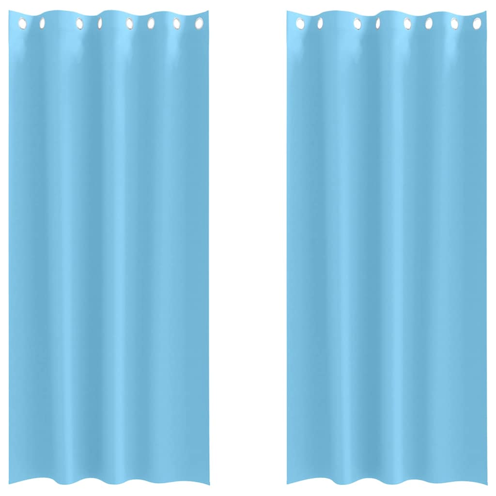 Tende oscuranti con anelli Vidaxl 2 pz azzurro 260 x 140 cm