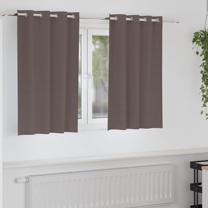 Tende oscuranti Vidaxl con anelli 2 pezzi marrone scuro 140 x 140 cm