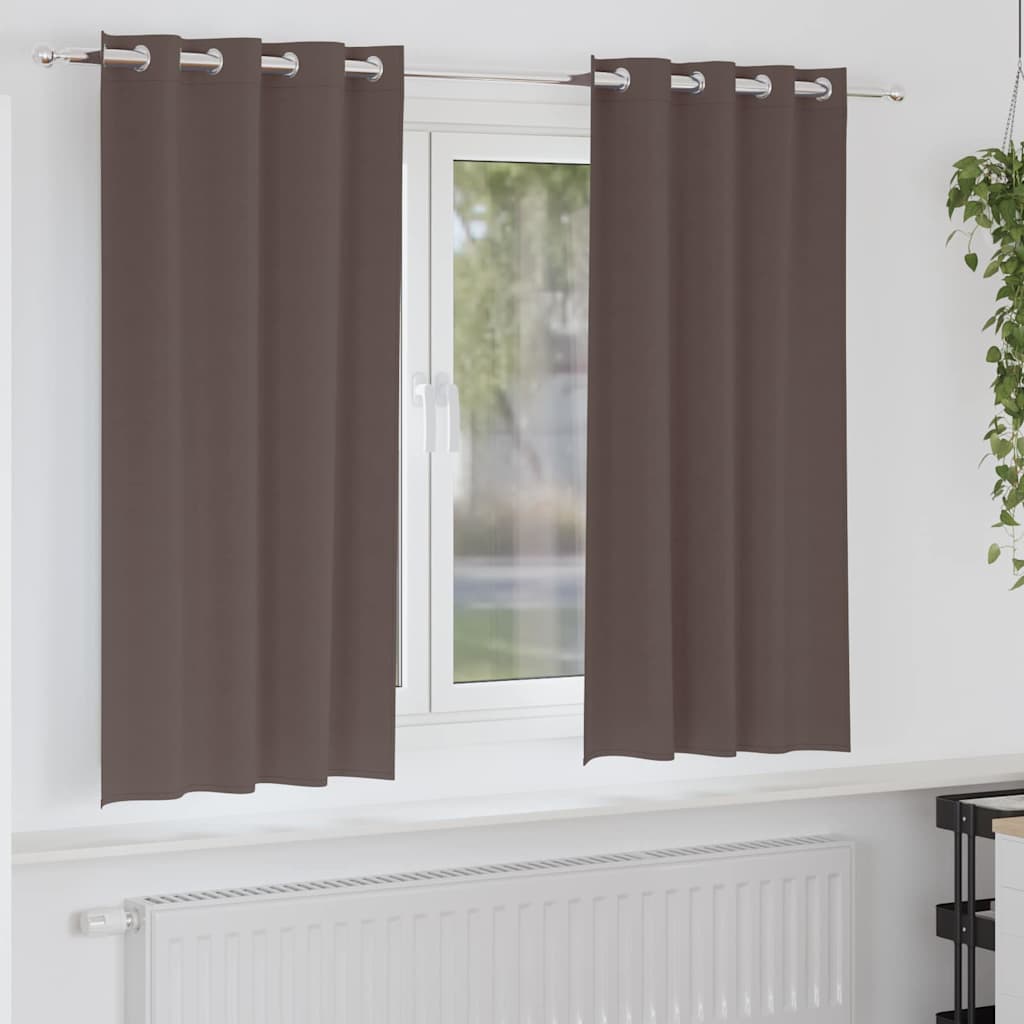 Tende oscuranti Vidaxl con anelli 2 pezzi marrone scuro 175 x 140 cm