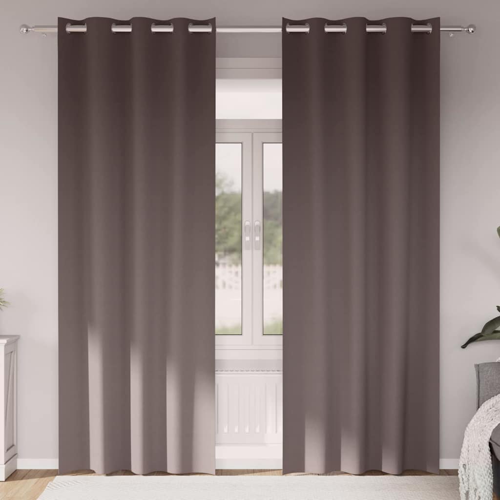 Tende oscuranti Vidaxl con anelli 2 pezzi marrone scuro 260 x 140 cm
