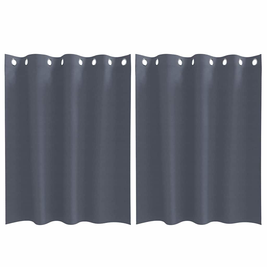 Vidaxl cortinas opacas con anillas 2 piezas antracita 140 x 140 cm
