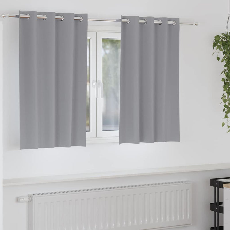 Vidaxl zwart-out gordijnen met ringen 2 pcs lichtgrijs 140 x 140 cm