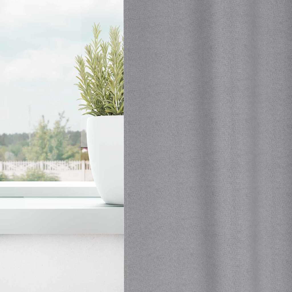 Vidaxxl cortinas opacas con anillas 2 piezas gris claro 175 x 140 cm