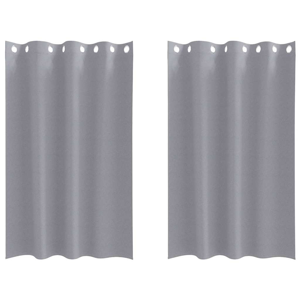 Vidaxxl cortinas opacas con anillas 2 piezas gris claro 175 x 140 cm