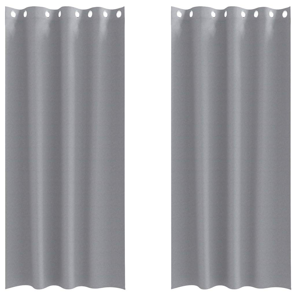 Vidaxxl cortinas opacas con anillas 2 piezas gris claro 245 x 140 cm