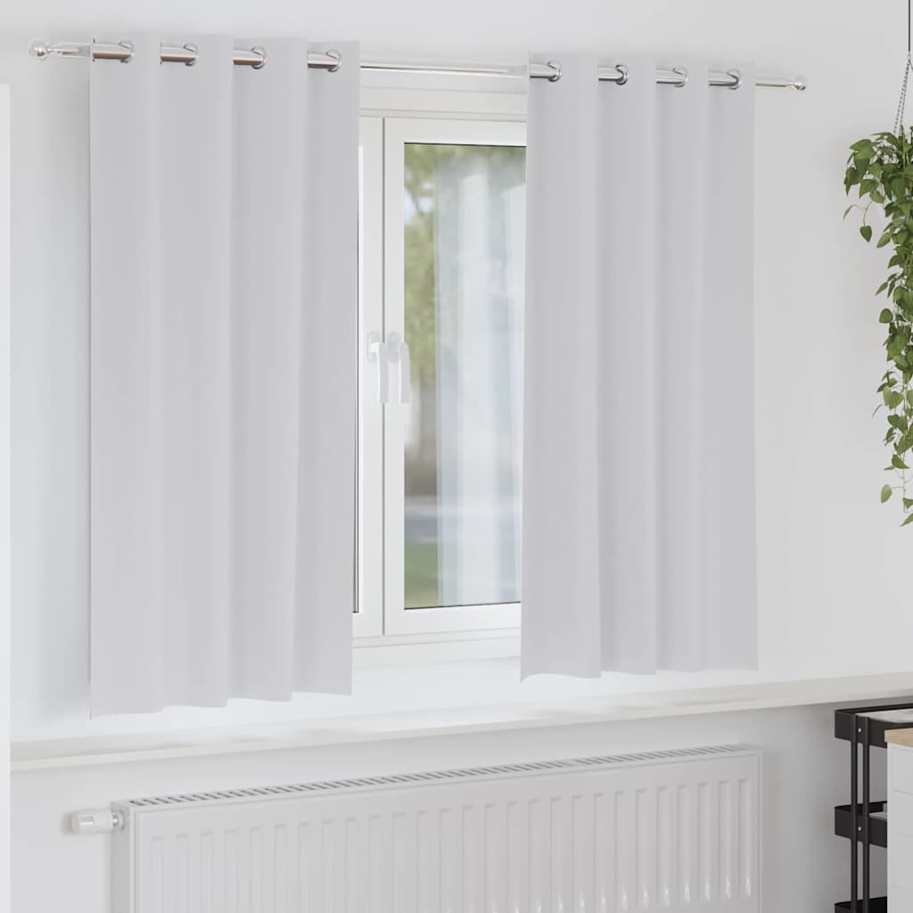 Vidaxl cortinas opacas con anillas 2 piezas gris pálido 175 x 140 cm