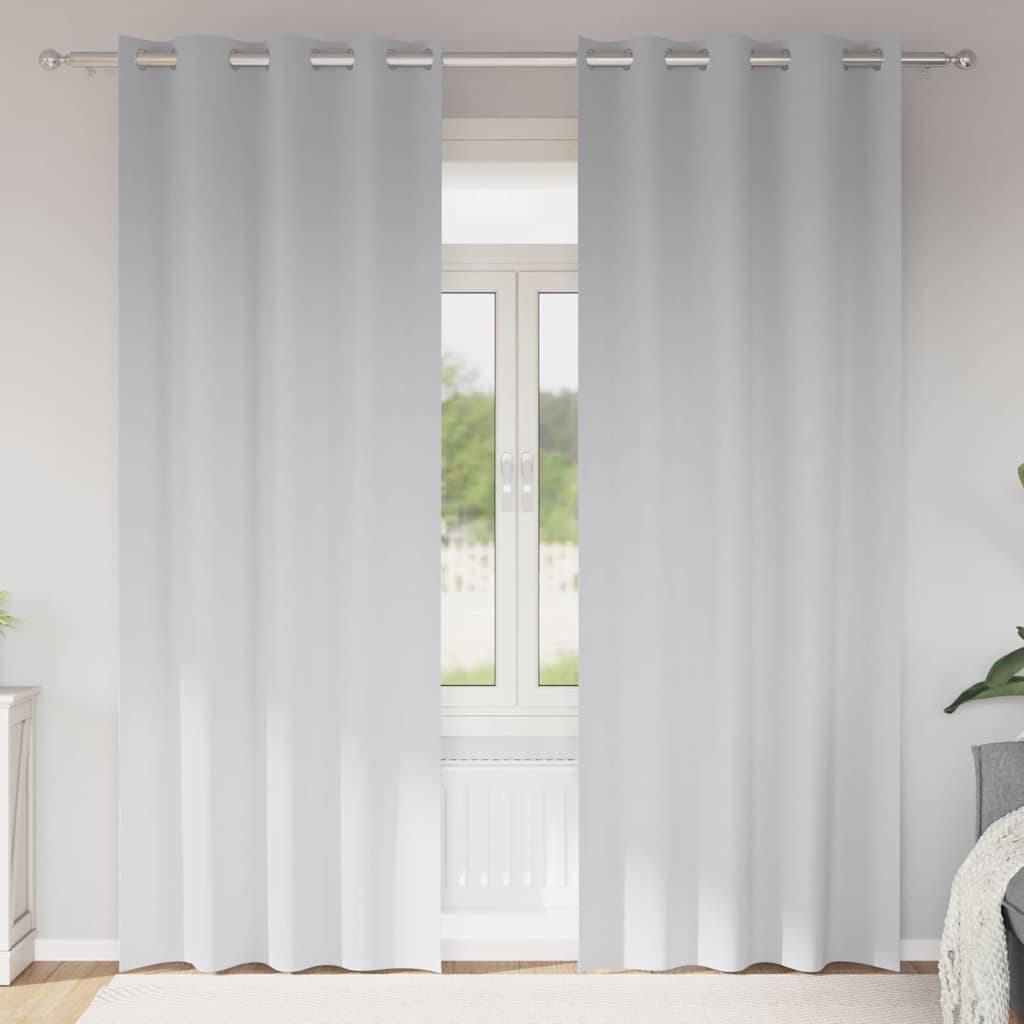 Vidaxl cortinas opacas con anillas 2 piezas gris pálido 225 x 140 cm
