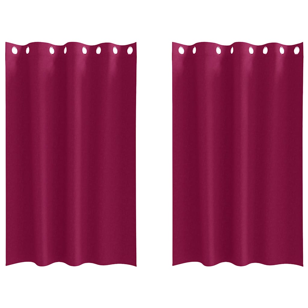 Tende oscuranti VidaXL con anelli 2 pezzi rosso vino 175 x 140 cm