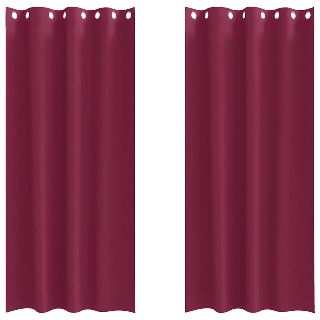 Tende oscuranti VidaXL con anelli 2 pezzi rosso vino 225 x 140 cm