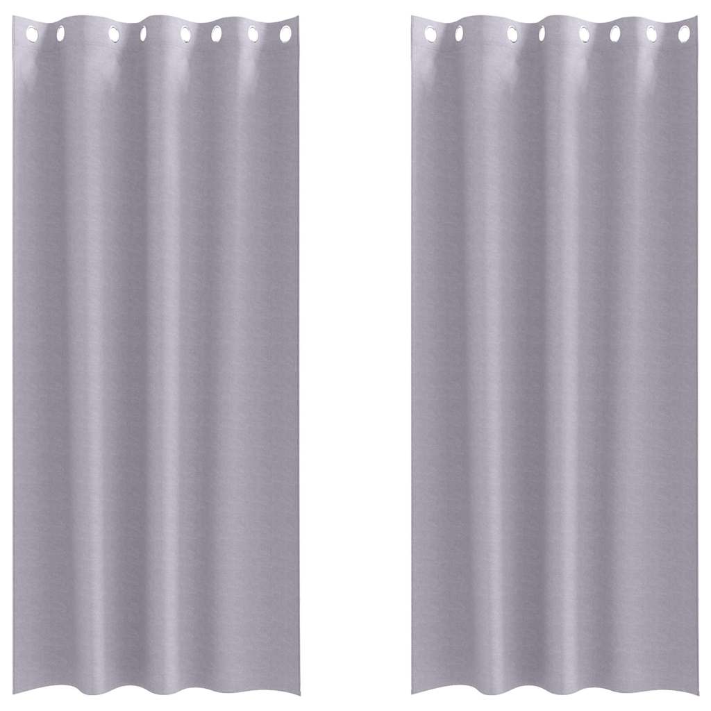 Vidaxl zwart-out gordijnen met ringen 2 pcs metaalgrijs 245 x 140 cm