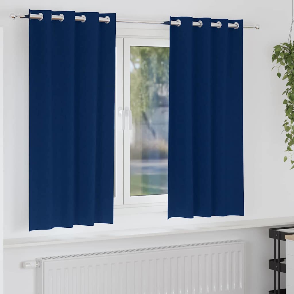 Tende oscuranti Vidaxl con anelli 2 pezzi blu scuro 175 x 140 cm