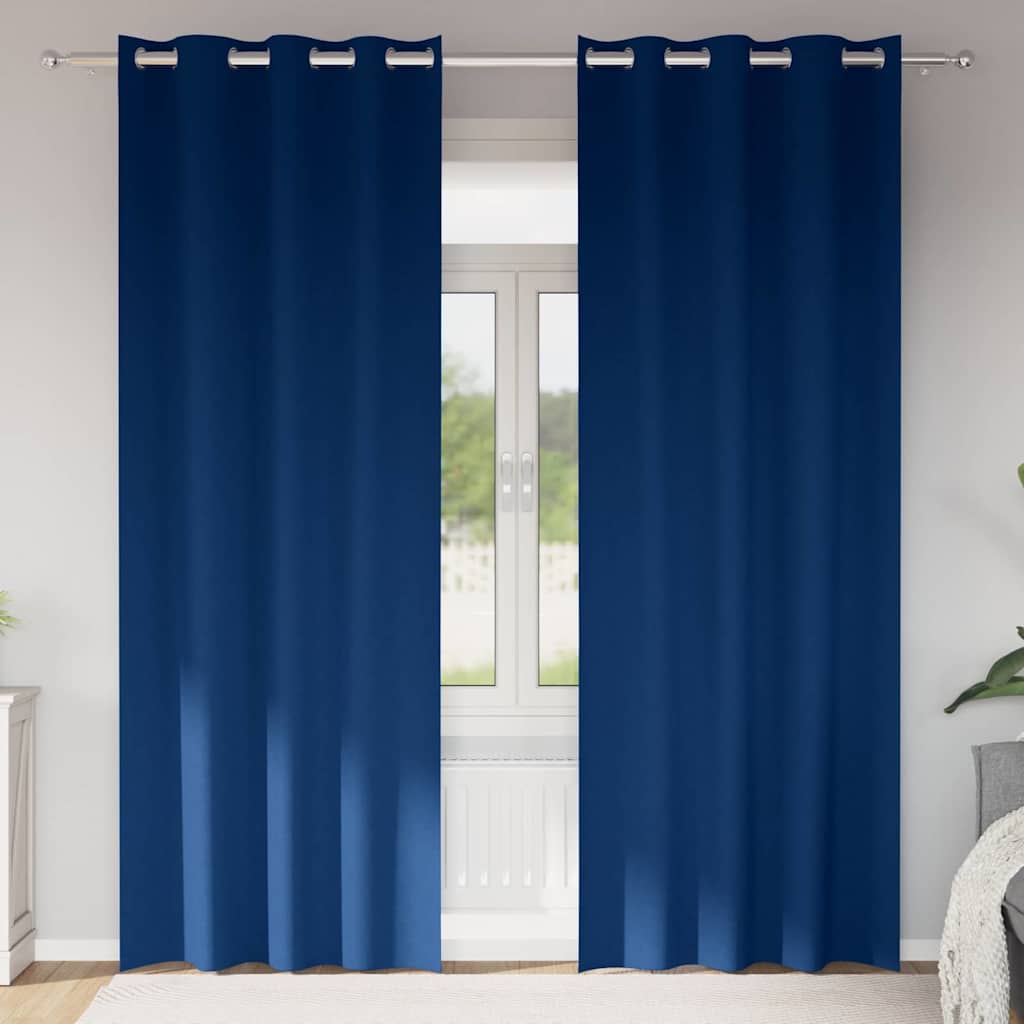Tende oscuranti Vidaxl con anelli 2 pz blu scuro 225 x 140 cm