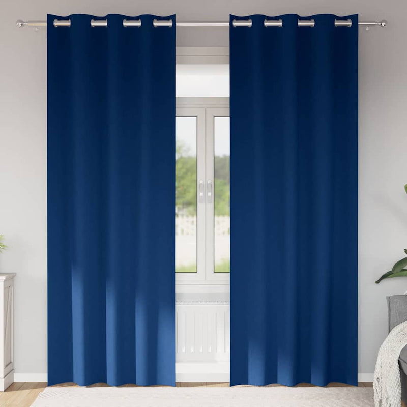 Tende oscuranti Vidaxl con anelli 2 pezzi blu scuro 260 x 140 cm