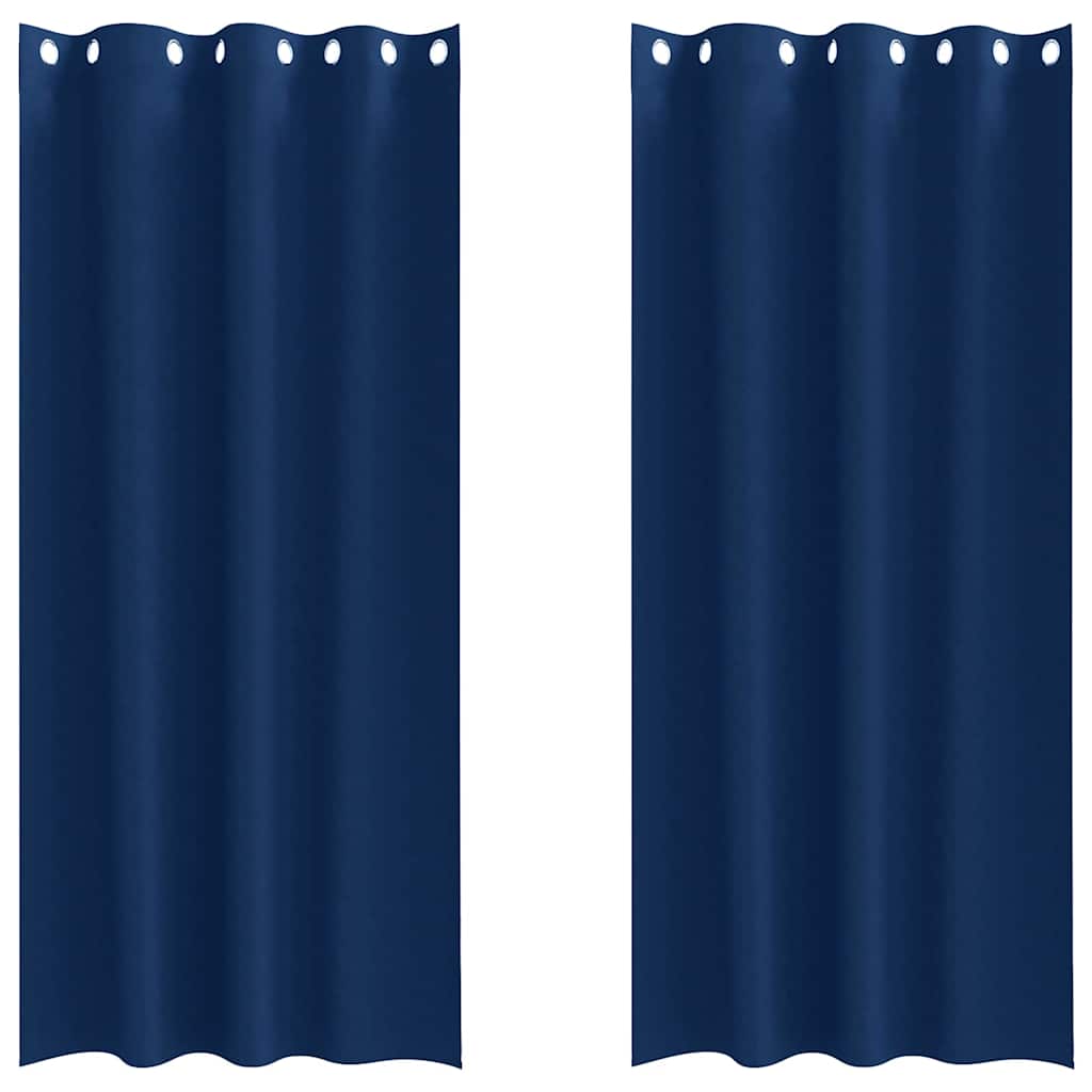 Tende oscuranti Vidaxl con anelli 2 pezzi blu scuro 260 x 140 cm