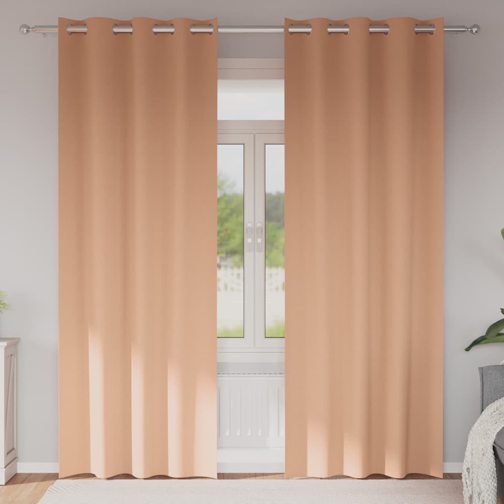 Tende oscuranti Vidaxl con anelli 2 pezzi marrone chiaro 260 x 140 cm