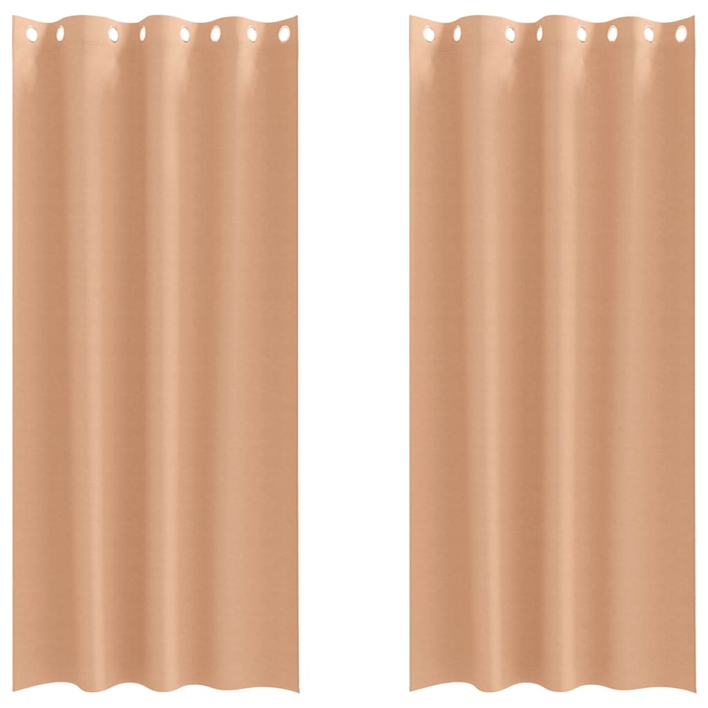 Tende oscuranti Vidaxl con anelli 2 pezzi marrone chiaro 260 x 140 cm