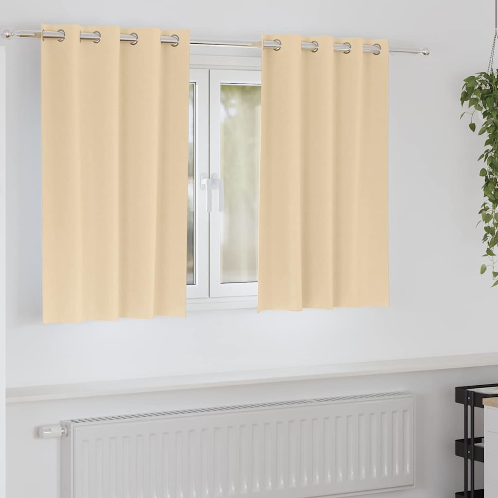 Vidaxl black-out curtains with rings 2 pcs cream 140 x 140 cm