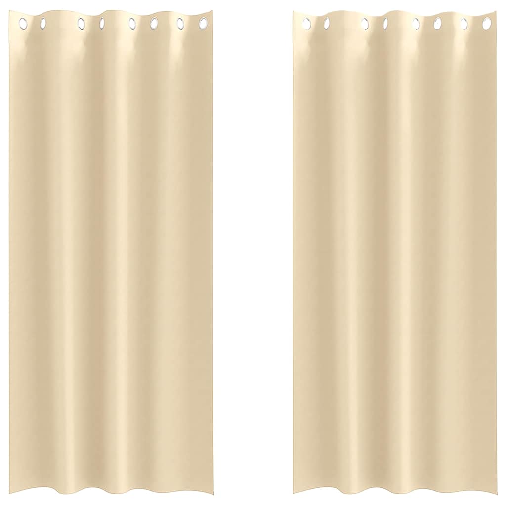VidaXL cortinas opacas con anillas 2 uds crema 225 x 140 cm