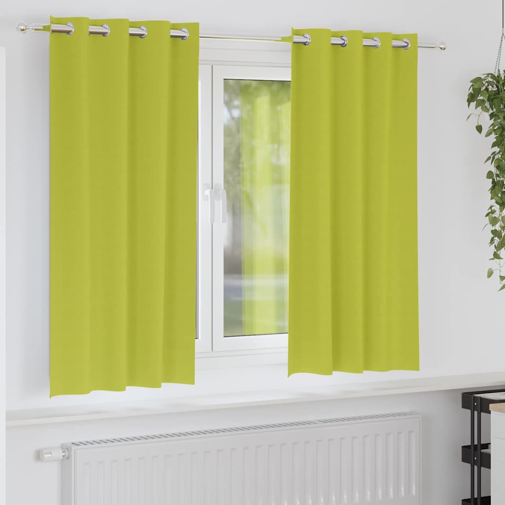 Tende oscuranti VidaXL con anelli 2 pz verdi 175 x 140 cm