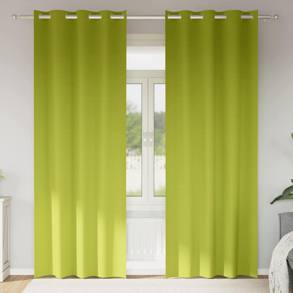 Tende oscuranti VidaXL con anelli 2 pz verdi 225 x 140 cm
