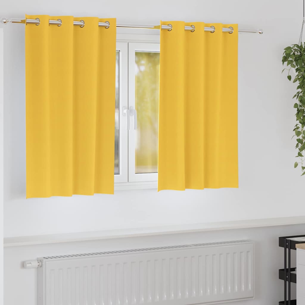 Vidaxl tende oscuranti con anelli 2 pz giallo senape 140 x 140 cm
