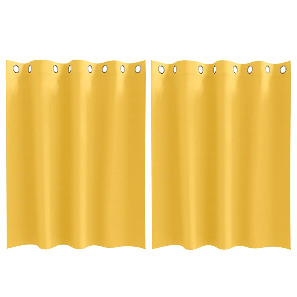 Vidaxl tende oscuranti con anelli 2 pz giallo senape 140 x 140 cm