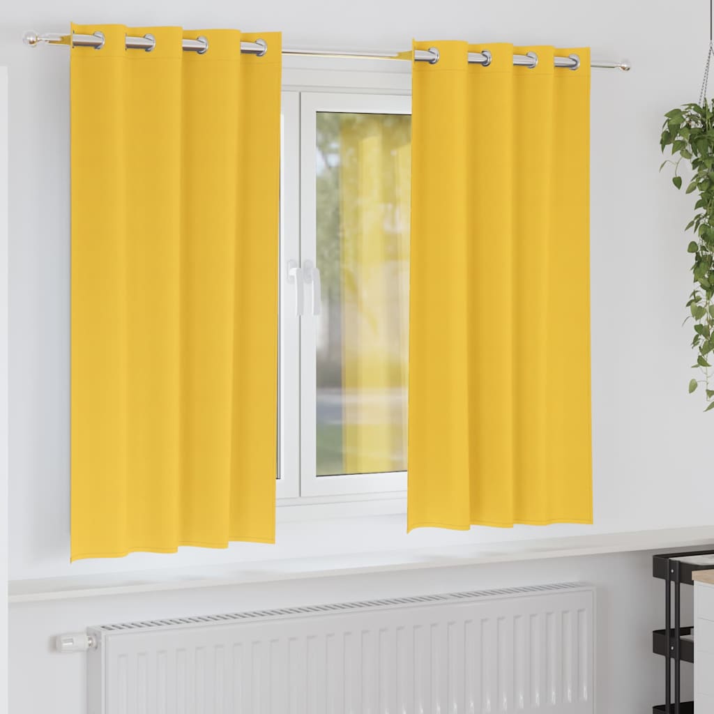 Vidaxl tende oscuranti con anelli 2 pz giallo senape 175 x 140 cm