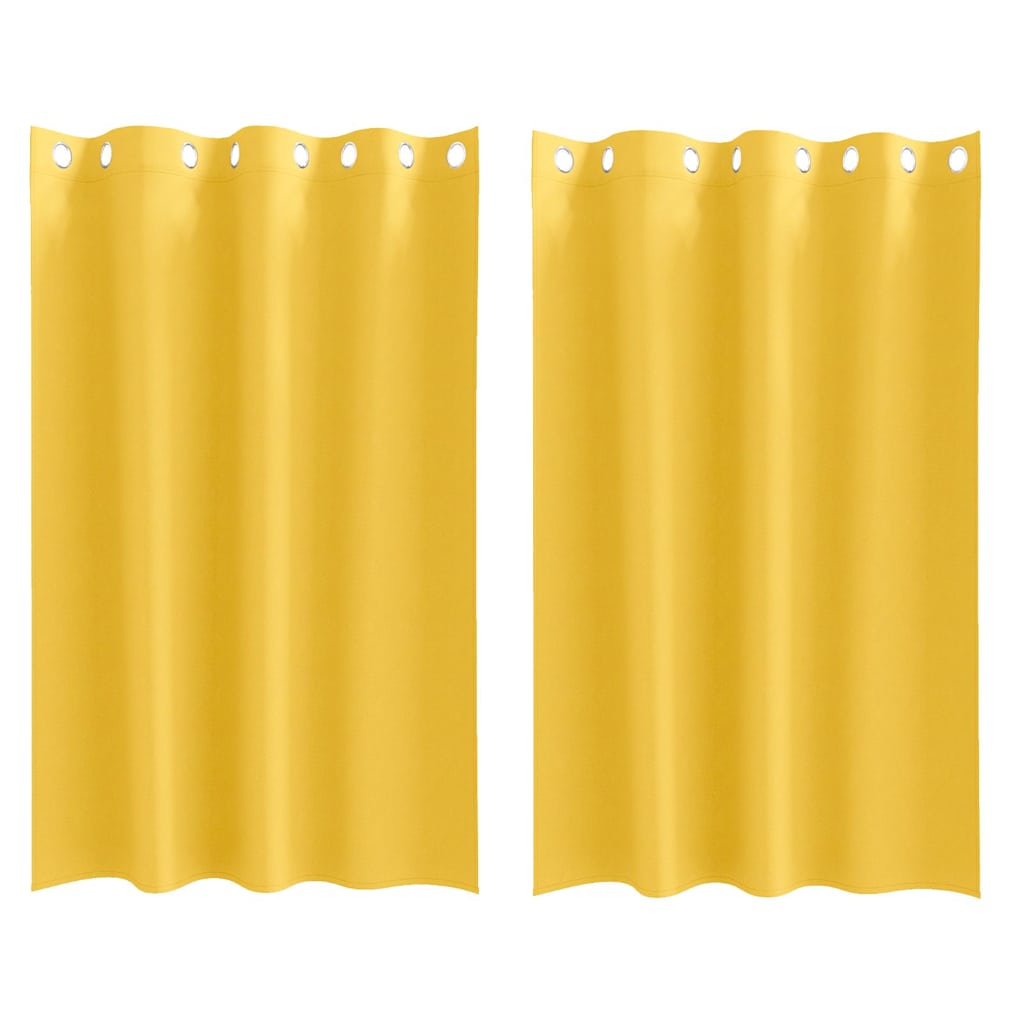 Vidaxl tende oscuranti con anelli 2 pz giallo senape 175 x 140 cm