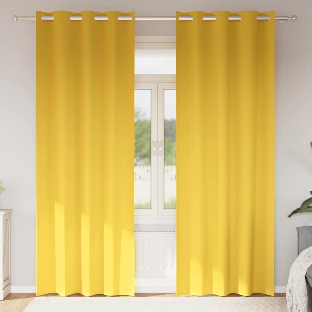 Vidaxl tende oscuranti con anelli 2 pz giallo senape 245 x 140 cm
