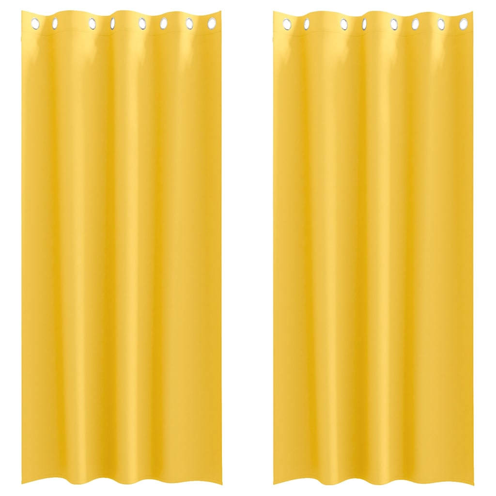 Vidaxl tende oscuranti con anelli 2 pz giallo senape 245 x 140 cm