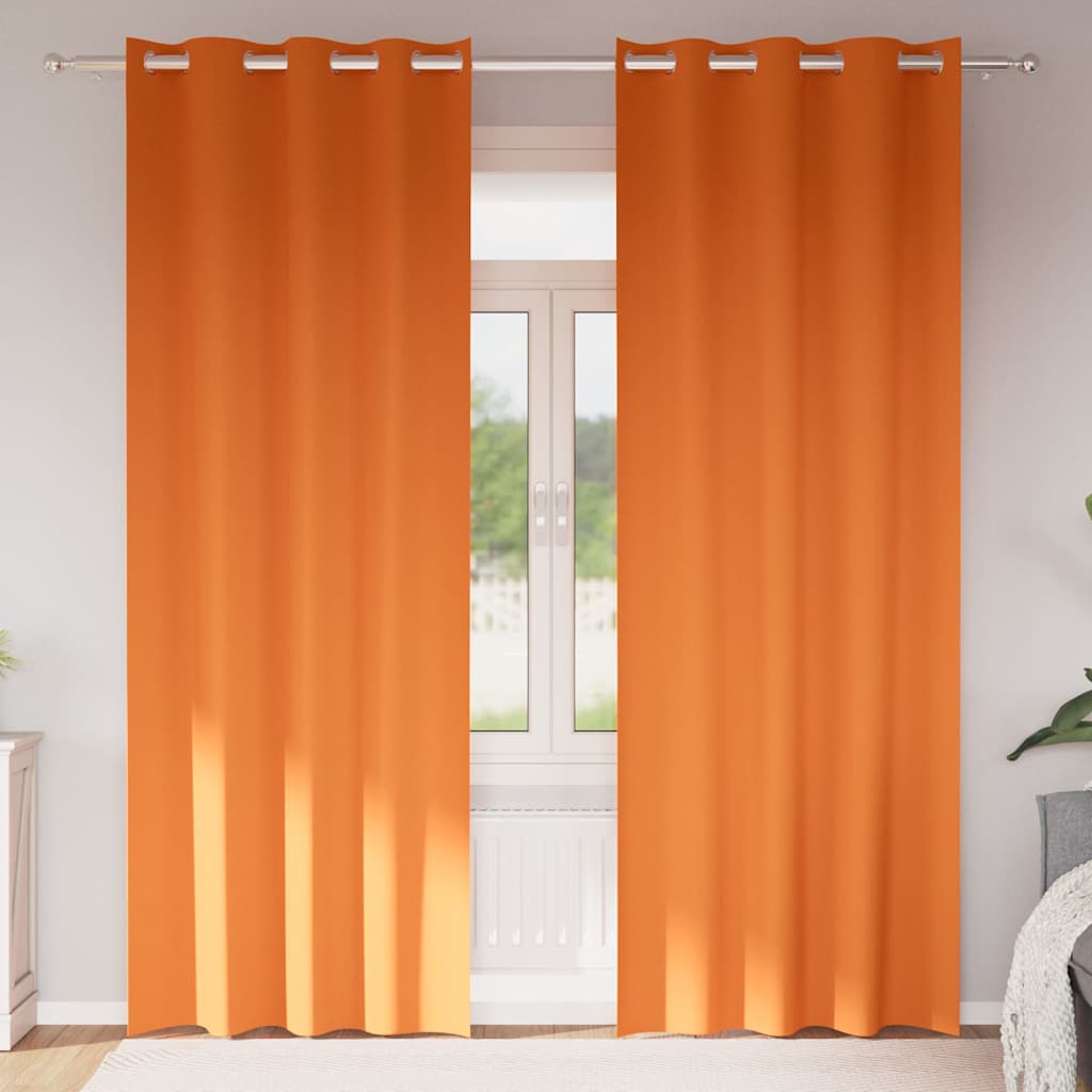 Tende oscuranti VidaXL con anelli 2 pezzi arancione brillante 260 x 140 cm