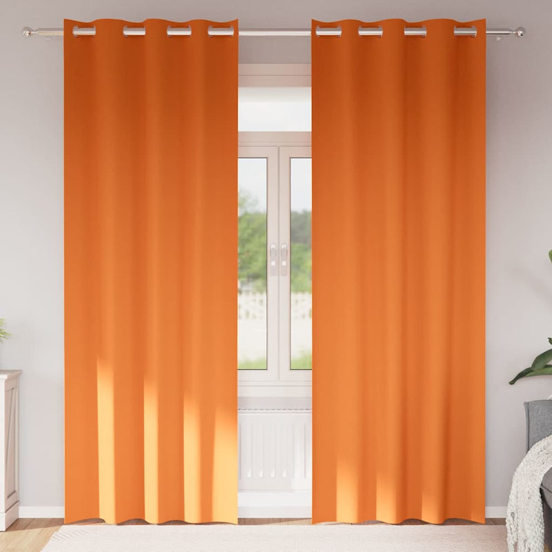Vidaxl zwart-out gordijnen met ringen 2 pcs feloranje 260 x 140 cm