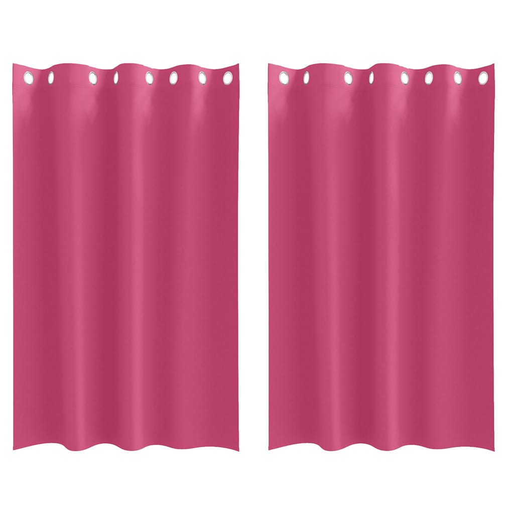 Vidaxl zwart-out gordijnen met ringen 2 pcs felroze 175 x 140 cm