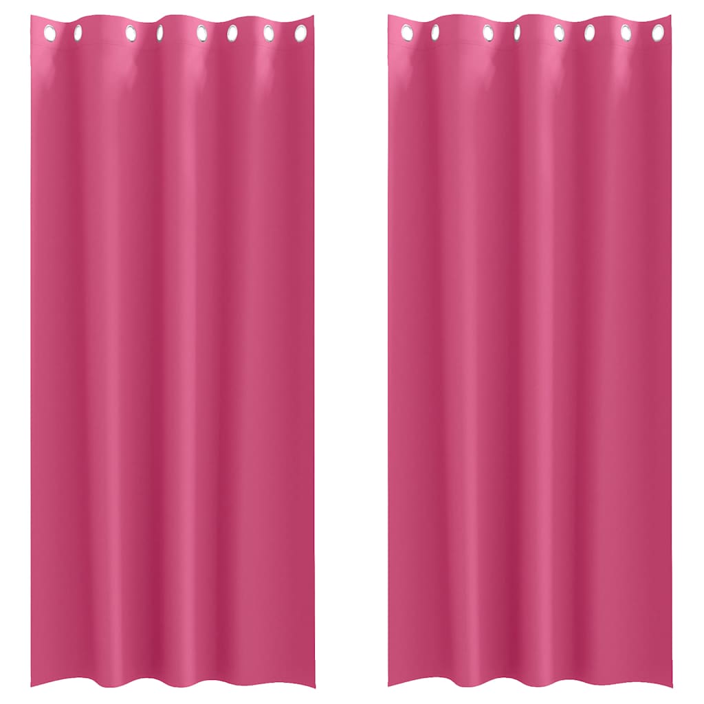 Vidaxl cortinas opacas con anillas 2 piezas rosa brillante 245 x 140 cm