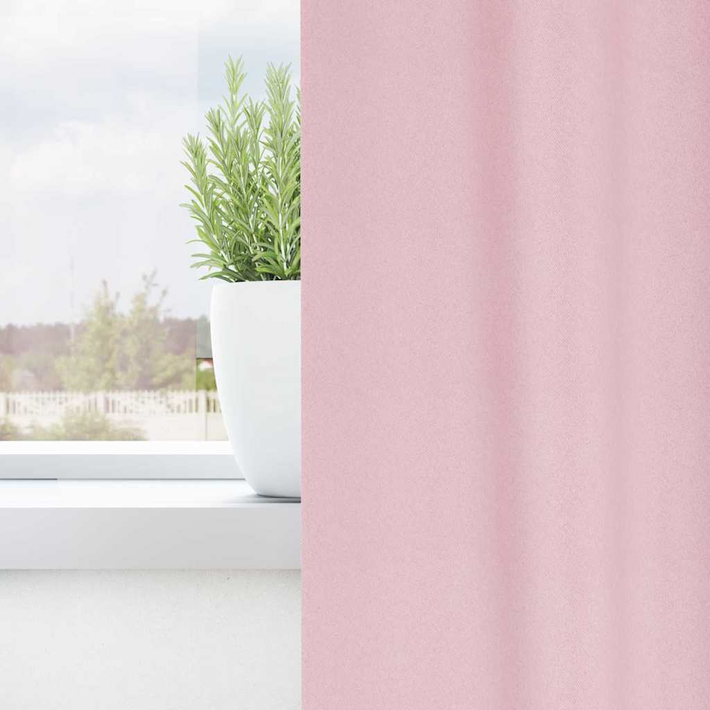 Tende oscuranti VidaXL con anelli 2 pezzi rosa baby 140 x 140 cm