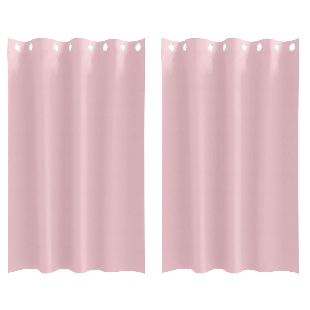 Vidaxl cortinas opacas con anillas 2 piezas rosa bebé 175 x 140 cm