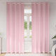 Vidaxl cortinas opacas con anillas 2 piezas rosa bebé 245 x 140 cm