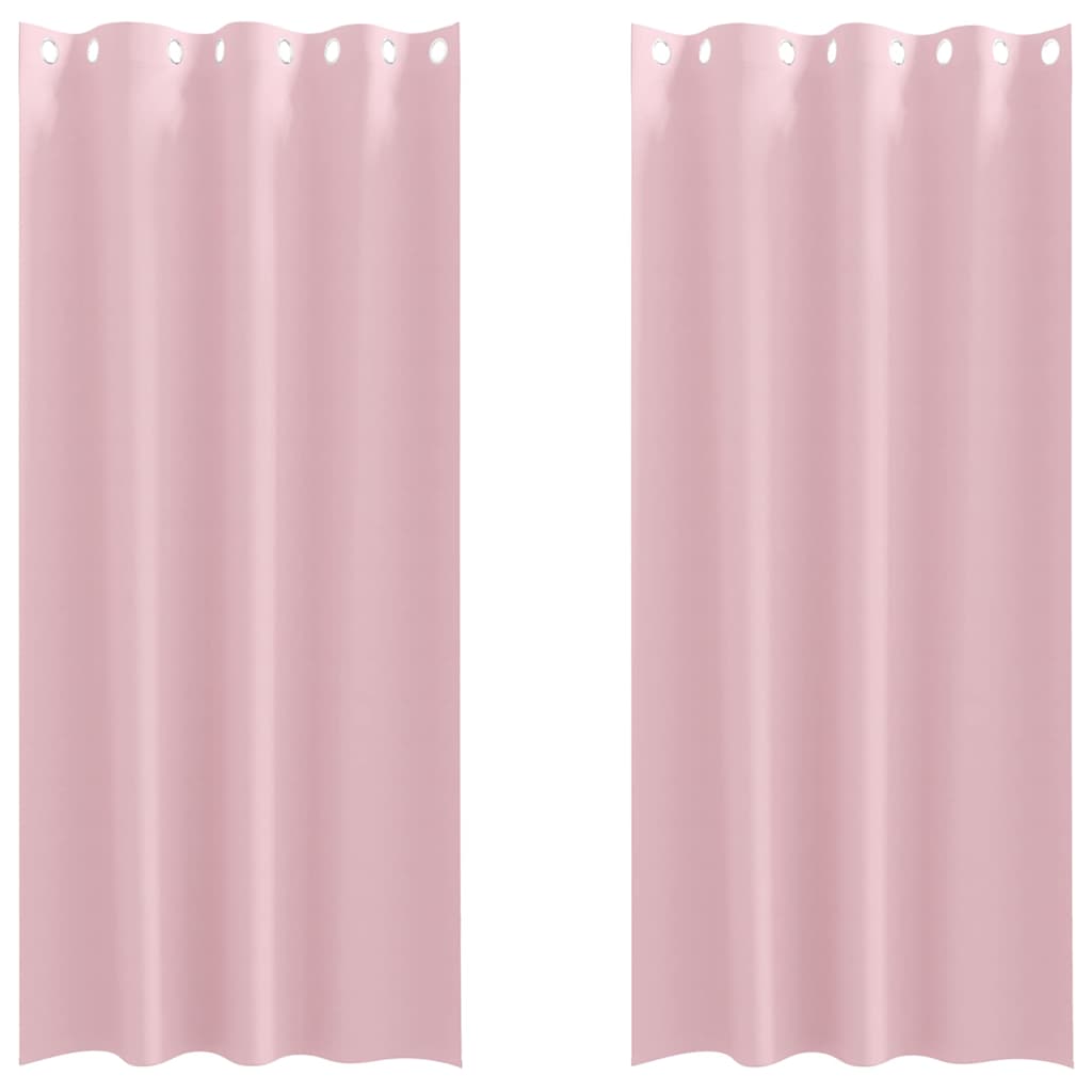 Vidaxl cortinas opacas con anillas 2 piezas rosa bebé 260 x 140 cm