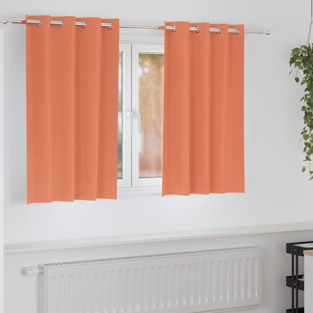 Vidaxl zwart-out gordijnen met ringen 2 pcs terracotta 140 x 140 cm