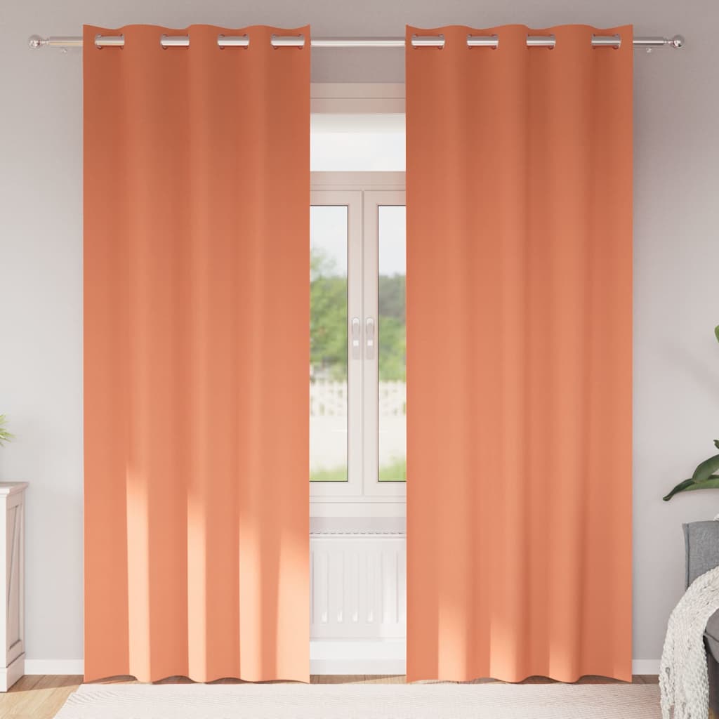 Vidaxl zwart-out gordijnen met ringen 2 pcs terracotta 225 x 140 cm