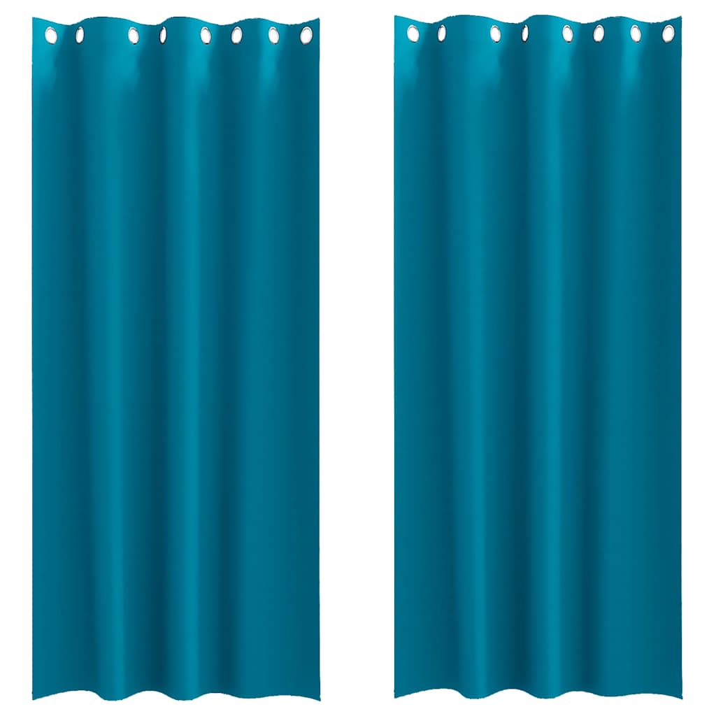 Tende oscuranti VidaXL con anelli 2 pz turchese 245 x 140 cm