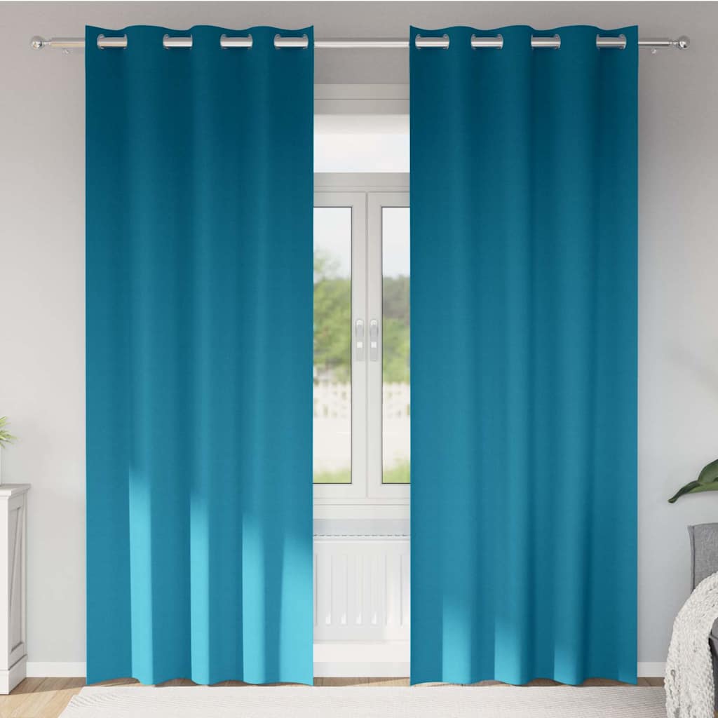 Tende oscuranti Vidaxxl con anelli 2 pezzi turchese 260 x 140 cm