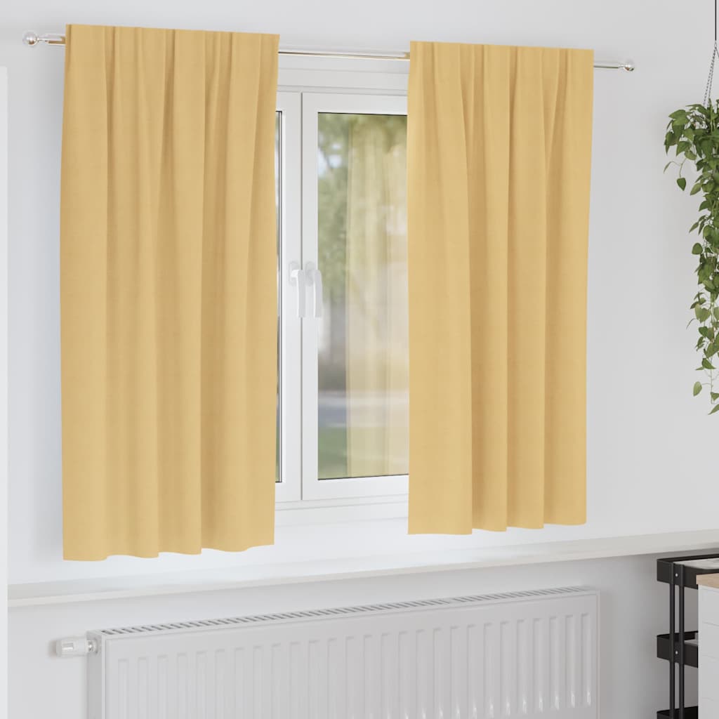 Tende oscuranti Vidaxl con anelli 2 pezzi beige 175 x 140 cm