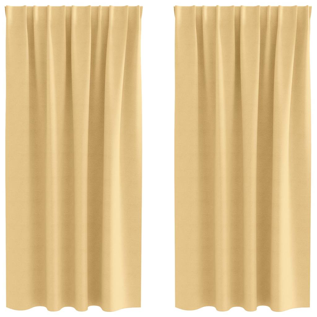 Tende oscuranti Vidaxl con anelli 2 pezzi beige 175 x 140 cm