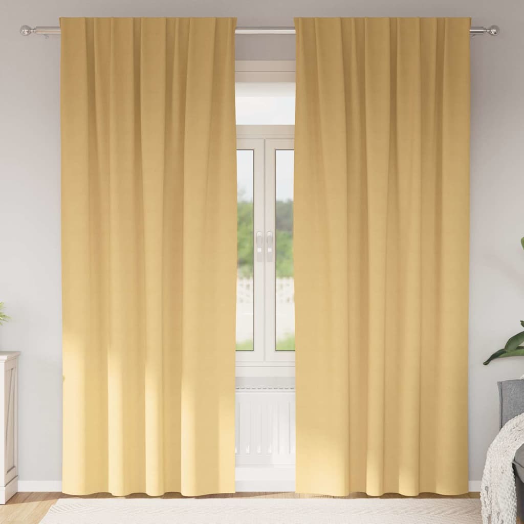 Tende oscuranti Vidaxl con anelli 2 pezzi beige 225 x 140 cm