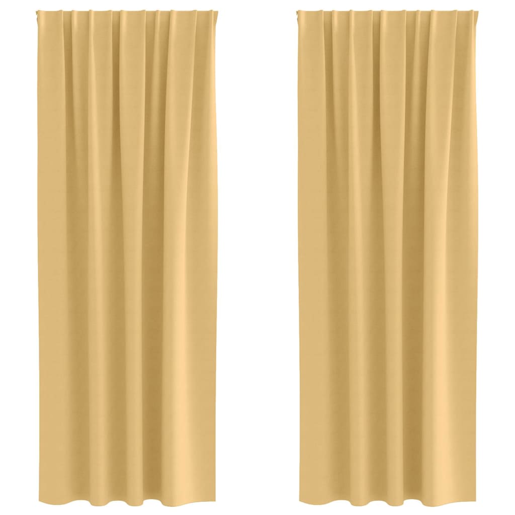 Tende oscuranti Vidaxl con anelli 2 pezzi beige 225 x 140 cm