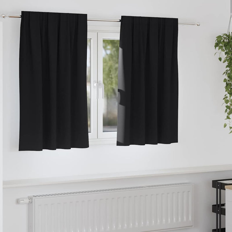 Vidaxl zwart-out gordijnen met ringen 2 pcs zwart 140 x 140 cm