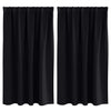 Tende oscuranti VidaXL con anelli 2 pz nere 140 x 140 cm